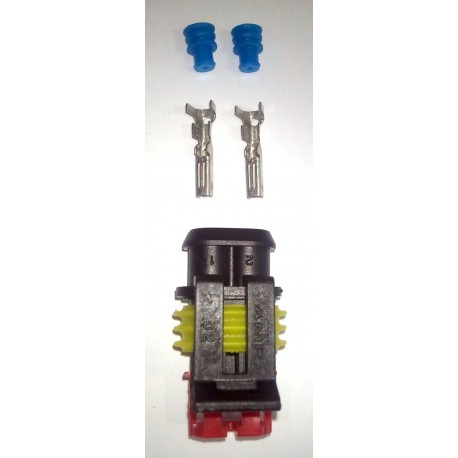 Connecteur AMP Super Seal male noir 2 voies