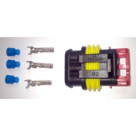 Connecteur AMP Super Seal male noir 3 voies