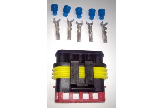 Connecteur AMP Super Seal male noir 5 voies