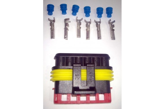 Connecteur AMP Super Seal male noir 5 voies