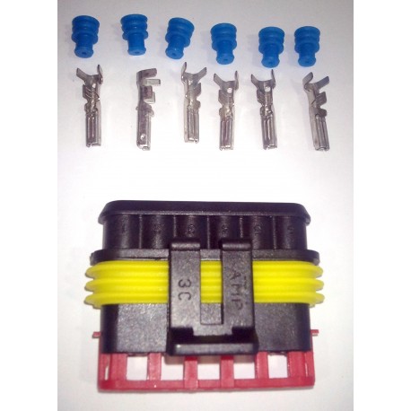 Connecteur AMP Super Seal male noir 5 voies