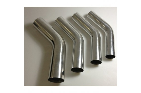 Coude 45° aluminium REDOX diamètre extérieur 76mm Longueur 140x140mm