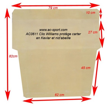 Protège carter kevlar avec nid d'abeille AC SPORT RENAULT CLIO 16S WILLIAMS