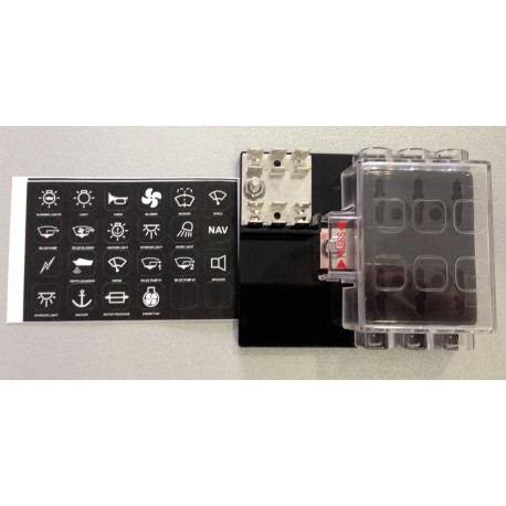 Porte fusible 6 positions, avec masse collective.)