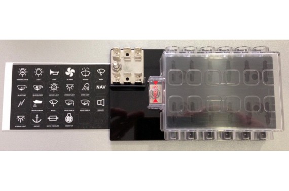 Porte fusible 12 positions, avec masse collective.)