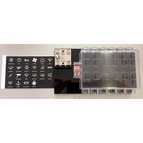 Porte fusible 12 positions, avec masse collective.)