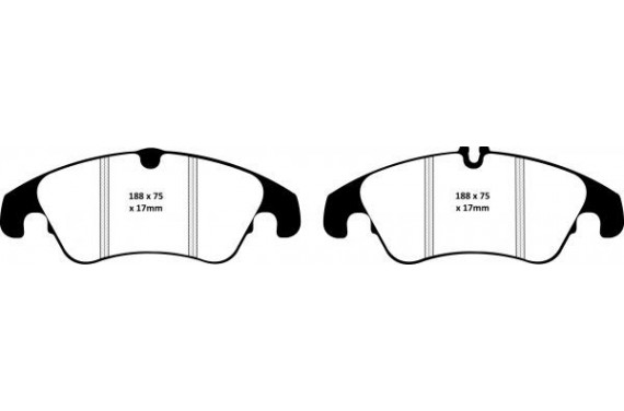 Plaquettes de frein avant EBC Jaune Ford Focus RS 09-11