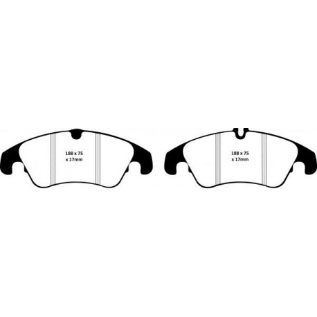 Plaquettes de frein avant EBC Jaune Ford Focus RS 09-11