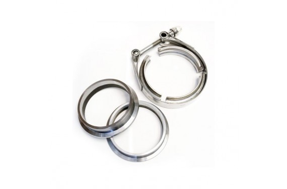 Kit 2 brides V-Band 3" acier avec collier inox, pour tube diamètre 76mm