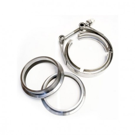 Kit 2 brides V-Band 3" acier avec collier inox, pour tube diamètre 76mm
