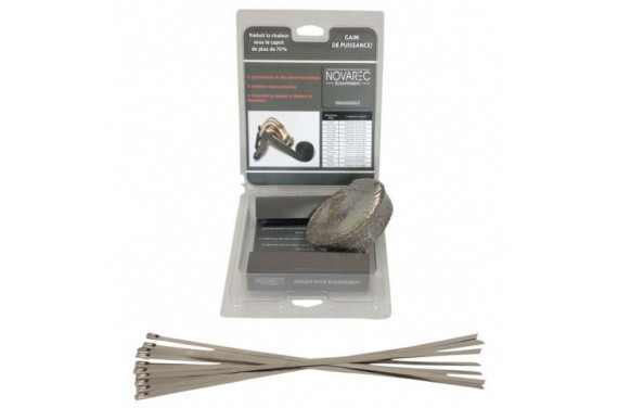 PACK Ruban 25mm 5M isolant echappement TITANIUM type COOL IT + 10 colliers