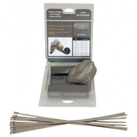 PACK Ruban 25mm 5M isolant echappement TITANIUM type COOL IT + 10 colliers