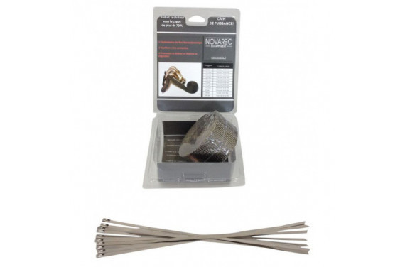 PACK Ruban 50mm 5M isolant echappement TITANIUM type COOL IT + 10 colliers
