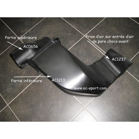 partie inferieur de prise air polyester AC SPORT pour montage 4 papillons PEUGEOT 206 F2000 S16 1.6 2.0 16V